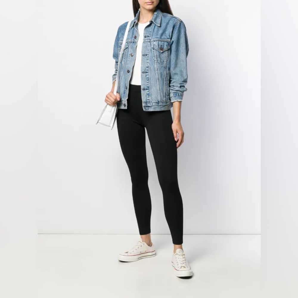 Black Vince mid-rise leggings with elasticized waist